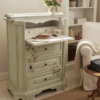 Sekretarzyk shabby chic – ręcznie malowany, prowansalski