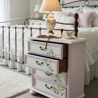 Komoda shabby chic, komoda prowansalska, komoda różowa, komoda romantyczna